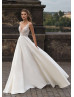 Ivory Lace Taffeta Wrapped Wedding Dress